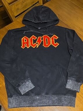 AC/DC Black Hoodie with Orange and Yellow Logo